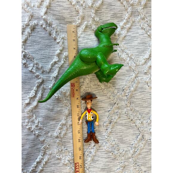 Disney Pixar 4 True Talkers Rex Figure, 7.8” Posable Talking Character and Woody - Picture 5 of 5